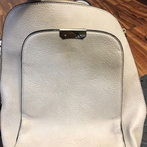 Faux leather cream backpack